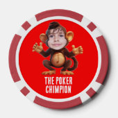 Funny ADD IHR GESICHT Pun Champion Monkey Chimp Pokerchips (Rückseite)