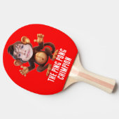 Funny ADD IHR GESICHT Pun Champion Monkey Chimp Tischtennis Schläger (Seitenansicht)