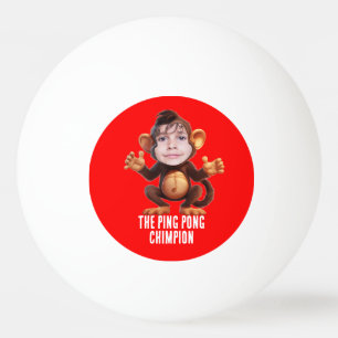 Funny ADD IHR GESICHT Pun Champion Monkey Chimp Tischtennisball