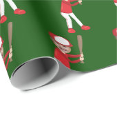 Funny Add Kids Face Photo Baseball Player Green Geschenkpapier (Rolleneckpunkt)