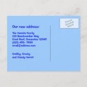 Funny Address Change Wir bewegen House Cards Ankündigungspostkarte (Rückseite)