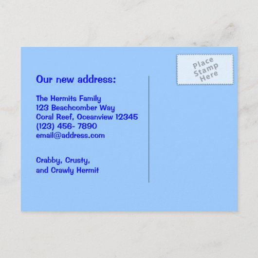 Funny Address Change Wir bewegen House Cards Ankündigungspostkarte (Rückseite)