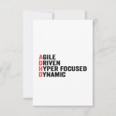 Funny Adhd Agile Driven Hyper Focused Dynamic Gift Dankeskarte (Vorderseite)