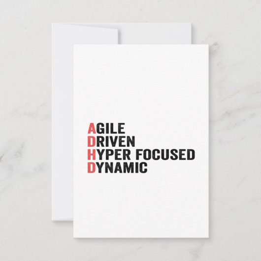 Funny Adhd Agile Driven Hyper Focused Dynamic Gift Dankeskarte (Vorderseite)