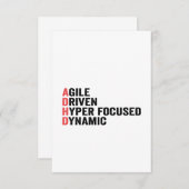 Funny Adhd Agile Driven Hyper Focused Dynamic Gift Dankeskarte (Vorne/Hinten)