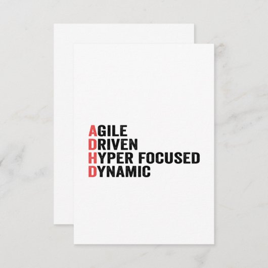 Funny Adhd Agile Driven Hyper Focused Dynamic Gift Dankeskarte (Vorne/Hinten)