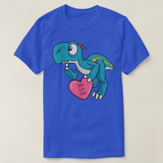 Funny ADHD Blue Dinosaurier715 T-Shirt (Design vorne)