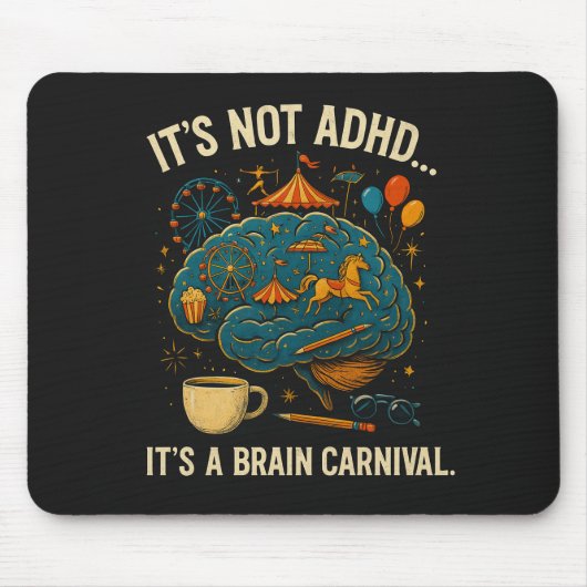 Funny ADHD Brain Carnival Mouse Pad Mousepad (Vorne)