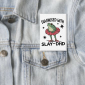 Funny ADHD Frog Neurodivergent Meme Y2K Frogcore  Button (Insitu)