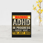 Funny Adhd in Progress wiederholen, was Sie gerade Karte (Gelbe Blume)