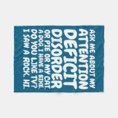 Funny Adhd Quote Ask Me About My Attention Deficit Fleecedecke (Vorderseite (Horizontal))