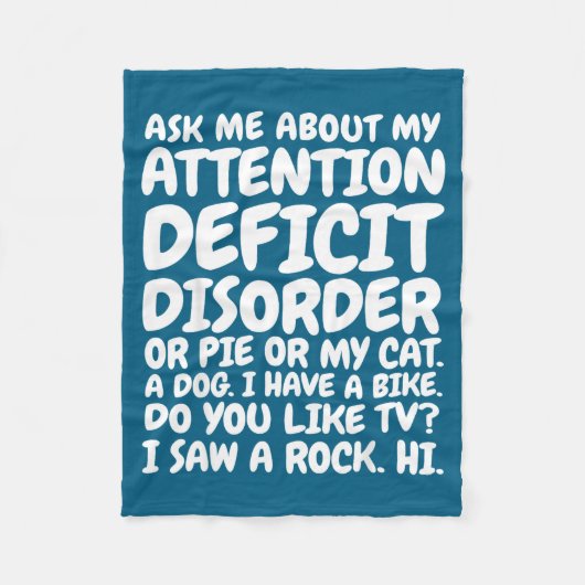 Funny Adhd Quote Ask Me About My Attention Deficit Fleecedecke (Vorderseite)