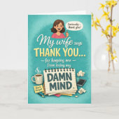 Funny Admin Pro Day Appreciation From the Wife Karte (Gelbe Blume)