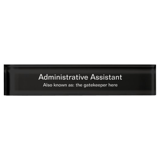 Funny Administrative Assistant Namensplakette (Vorderseite)