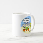 Funny Adoptiert Baby Cactus and Blume Cartoon Kaffeetasse (VorderseiteRechts)