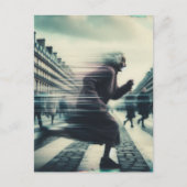 Funny Adorable Granny auf dem Laufen in der Stadt Postkarte (Vorderseite)