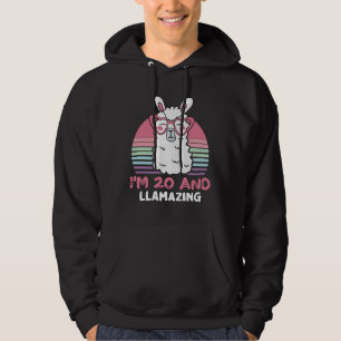 Funny Adorable Llama 20. Geburtstagsgeschenk für F Hoodie