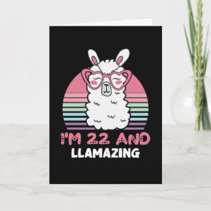 Funny Adorable Llama 22. Geburtstagsgeschenk für F Karte