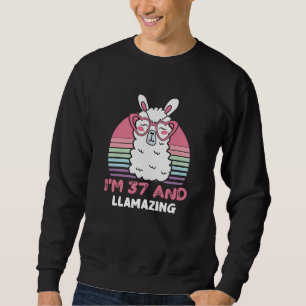 Funny Adorable Llama 37. Geburtstagsgeschenk für F Sweatshirt