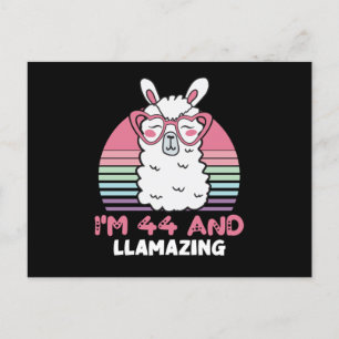 Funny Adorable Llama 44. Geburtstagsgeschenk für F Postkarte