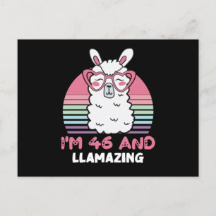 Funny Adorable Llama 46. Geburtstagsgeschenk für F Postkarte