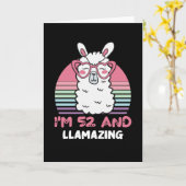 Funny Adorable Llama 52. Geburtstagsgeschenk für F Karte (Gelbe Blume)