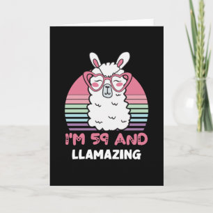 Funny Adorable Llama 59. Geburtstagsgeschenk für F Karte