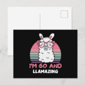 Funny Adorable Llama 60. Geburtstagsgeschenk für F Postkarte (Vorne/Hinten)
