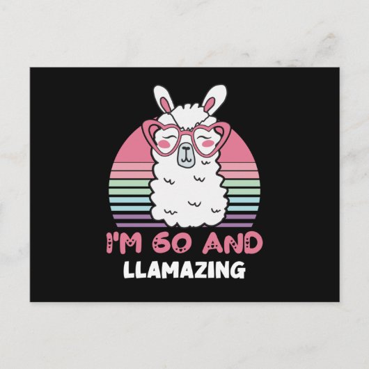 Funny Adorable Llama 60. Geburtstagsgeschenk für F Postkarte (Vorderseite)