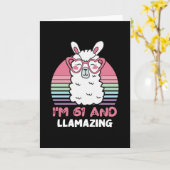 Funny Adorable Llama 61. Geburtstagsgeschenk für F Karte (Gelbe Blume)