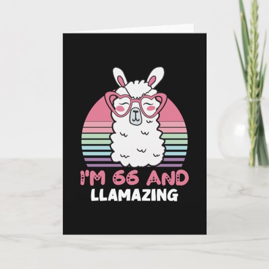Funny Adorable Llama 66. Geburtstagsgeschenk für F Karte (Vorderseite)