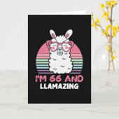 Funny Adorable Llama 66. Geburtstagsgeschenk für F Karte (Gelbe Blume)