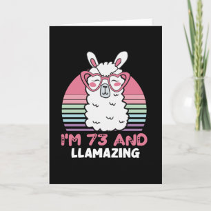 Funny Adorable Llama 73. Geburtstagsgeschenk für F Karte