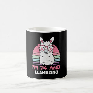 Funny Adorable Llama 74. Geburtstagsgeschenk für F Kaffeetasse