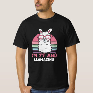 Funny Adorable Llama 77. Geburtstagsgeschenk für F T-Shirt