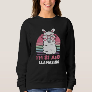 Funny Adorable Llama 81. Geburtstagsgeschenk für F Sweatshirt