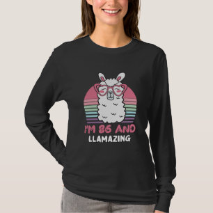 Funny Adorable Llama 86. Geburtstagsgeschenk für F T-Shirt
