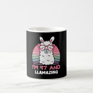 Funny Adorable Llama 97. Geburtstagsgeschenk für F Kaffeetasse