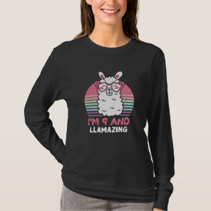 Funny Adorable Llama 9. Geburtstagsgeschenk für Fr T-Shirt