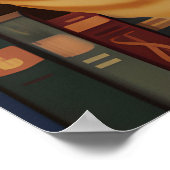 Funny Adorable Reading Cat Art Coffee Tabby Cat Poster (Ecke)