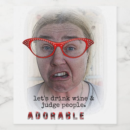 Funny Adorable Wine Labels! Weinetikett (Einzelnes Label)