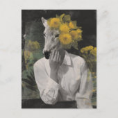 Funny Adororable Animal Woman Collage Postkarte (Vorderseite)