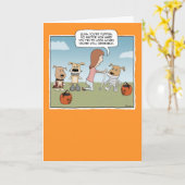 Funny Adororable Monster Welpen Halloween Karte (Gelbe Blume)