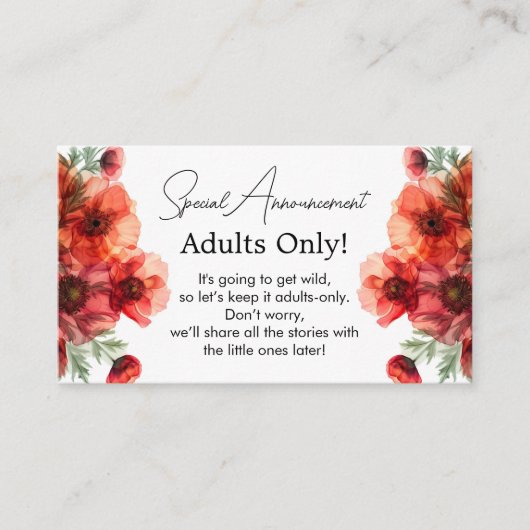 Funny Adulls NUR Scarlet Petal Serenade Begleitkarte (Vorderseite)