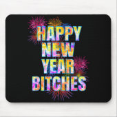 Funny Adult Gift Happy New Year Es Fireworks Party Mousepad (Vorne)