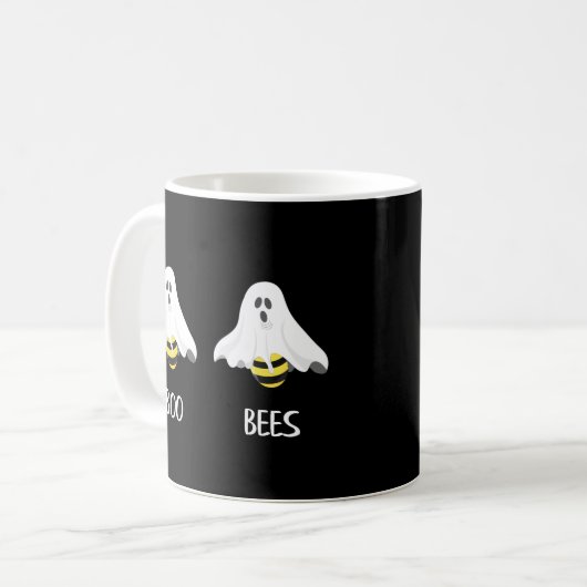 Funny Adult Halloween Boo Ghost Bees Kaffeetasse (Vorderseite Links)