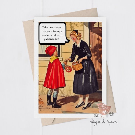 Funny Adult Halloween Mama Sarcastic Grußkarte Dankeskarte