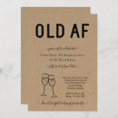 Funny Adult OLD AF zum Geburtstag Einladung (Vorne/Hinten)