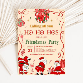 Funny Adult Santa Hos Friendsmas Weihnachts-Party Einladung