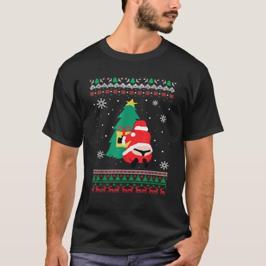 Funny Adult Santa s Whale Schwanz Thongs Ugly Chri T-Shirt (Vorderseite)